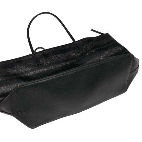 UEC KATE SPADE LARGE BLACK & METALLIC STRIPED TOTE - Picture 4 of 8